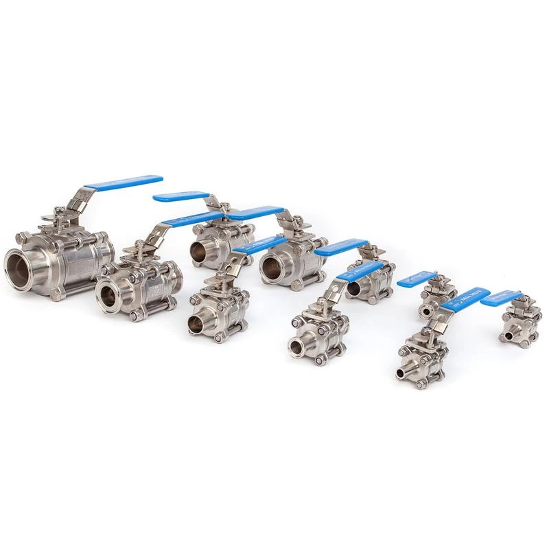Food Grade Sanitary Hygienic Butt-weld 3PCS Ball Valves