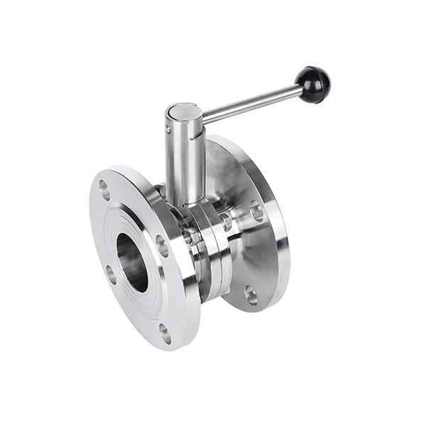 Ss304 Ss316l Sanitary Flange Manual Butterfly Valve