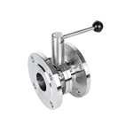 Ss304 Ss316l Sanitary Flange Manual Butterfly Valve