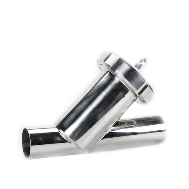 Sanitary 304 316L Welding Angle Type Filter Strainer