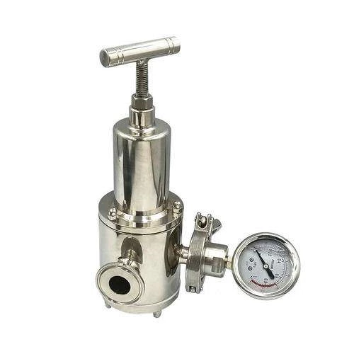 For Hygienic Hygiene SS304 SS316L 3A/SMS/DIN/ISO Standard Sanitary Pressure Reducing Valve With Pressure Gauge