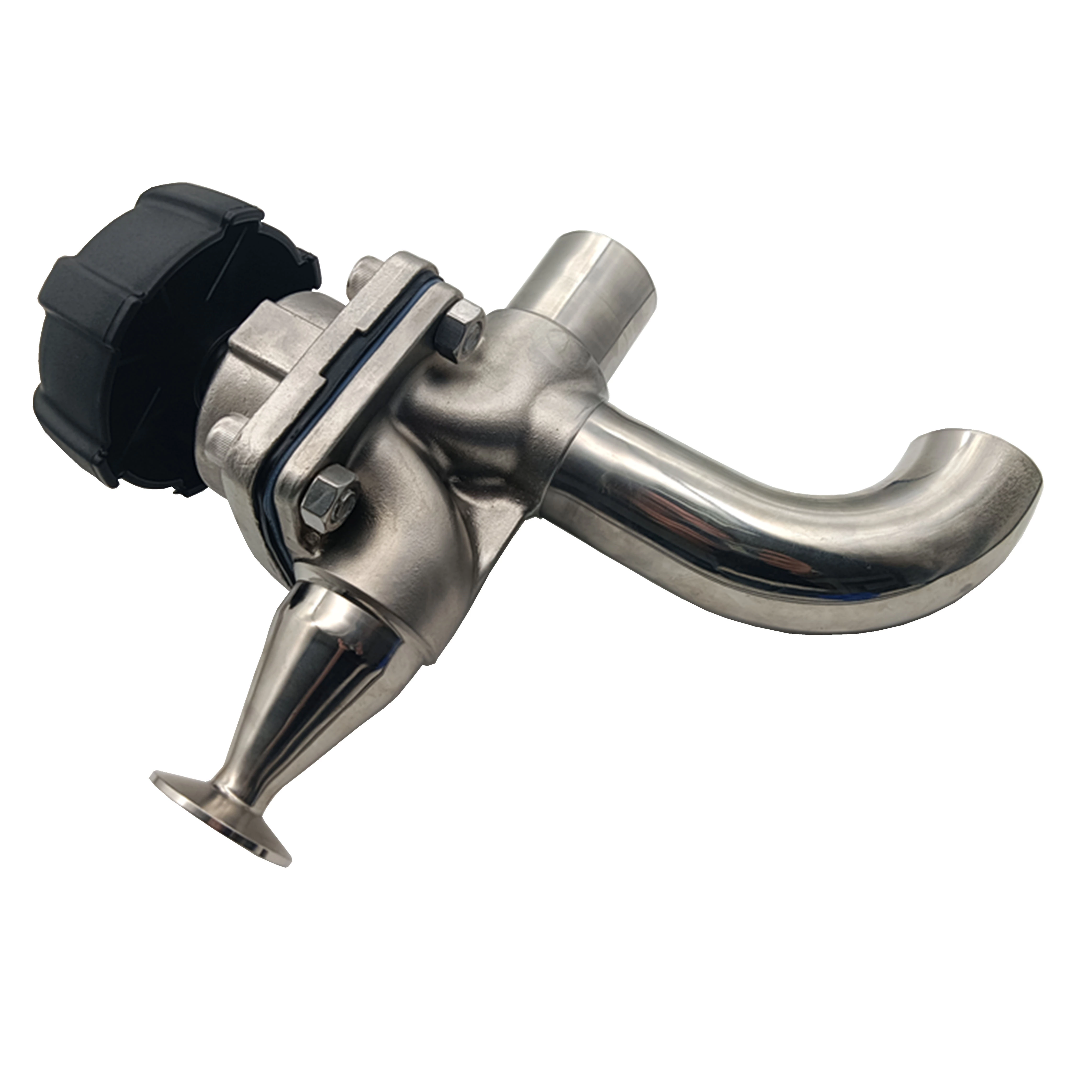 SS316L 3-way Clamp Diaphragm Valves With Food Grade
